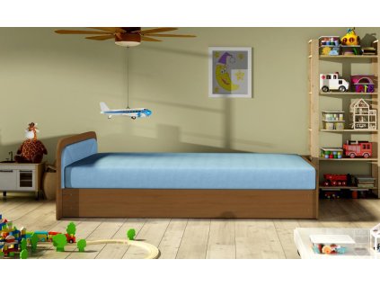Čalouněná postel PARYS - Alova 29 - 80x190 cm - Hnědá - Levá
