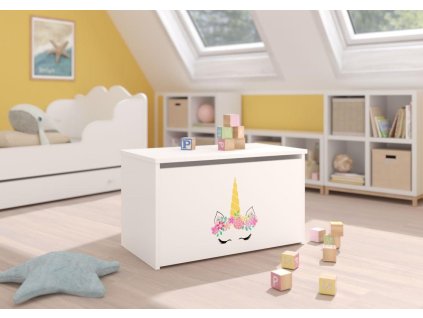 Box na hračky DARIA - Bílá - Jednorožec