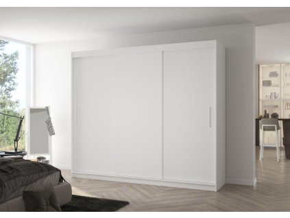 Posuvná skříň ANTOS - Bílá - šířka 250cm