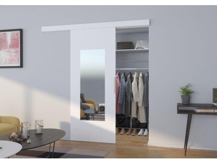 Posuvné dveře NELA - Bílá / zrcadlo - šířka 86cm