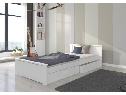 Postel s matrací ALDEX - Bílá - 80x180cm