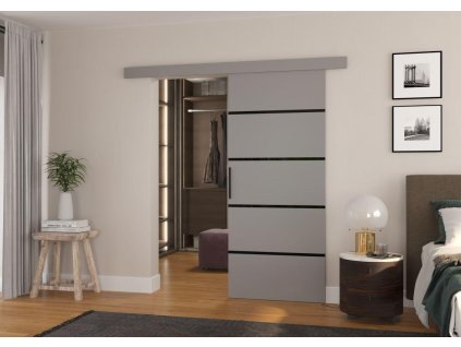 Posuvné dveře MUSCHU - Šedá - šířka 96cm