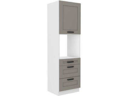 Kuchyňská linka LUNA - Claygrey / Bílá - 60 na troubu + šuplíky (60 DPS-210 3S 1F)