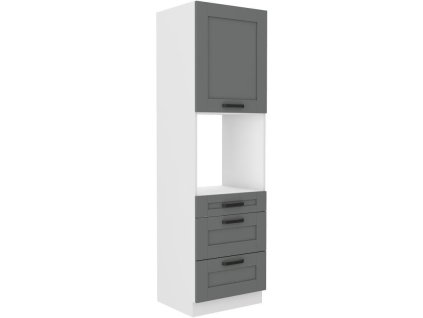 Kuchyňská linka LUNA - Dustgrey / Bílá - 60 na troubu + šuplíky (60 DPS-210 3S 1F)