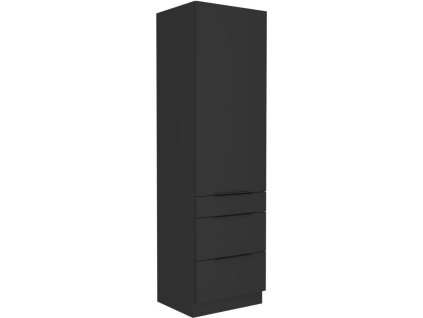 Kuchyňská linka SIENA - Černý mat - 60 potravinová skříň + šuplíky (60 DKS-210 3S 1F)