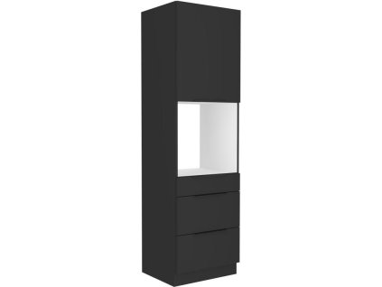 Kuchyňská linka SIENA - Černý mat - 60 na troubu + šuplíky (60 DPS-210 3S 1F)