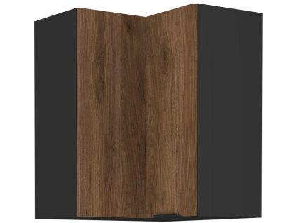 Kuchyňská linka MONZA - Ořech / Černá mat - 60x60 horní roh (60x60 GN-72 2F (90°))