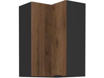 Kuchyňská linka MONZA - Ořech / Černá mat - 60x60 horní roh (60x60 GN-90 2F (90°))