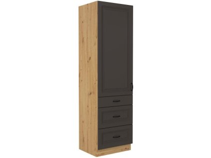 Kuchyňská linka STILO - Grafit / Artisan - 60 potravinová skříň (60 DKS-210 3S 1F)