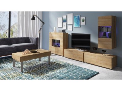 Obývací stěna CALABRINI XVI - Dub zlatý / Dub zlatý