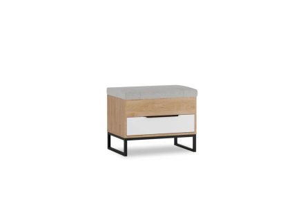 Truhla LANDRO - Dub Hickora / Bílá mat - 59cm