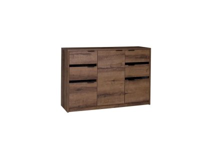 Komoda DENVER - Dub Monaster / Černý lesk - 135cm
