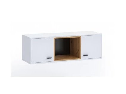 Závěsná skříňka OLIER - Bílá / Dub Artisan - 105cm