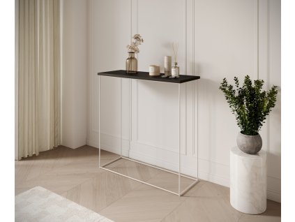 Konzolový stolek MILAN - Bílá / Černá - 80 cm