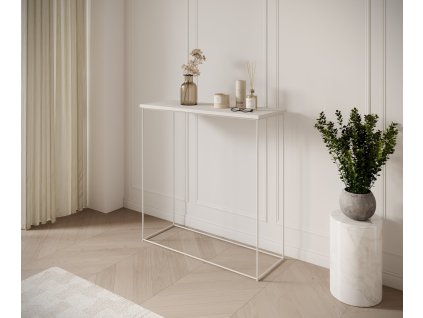 Konzolový stolek MILAN - Bílá / Bílá mat - 80 cm