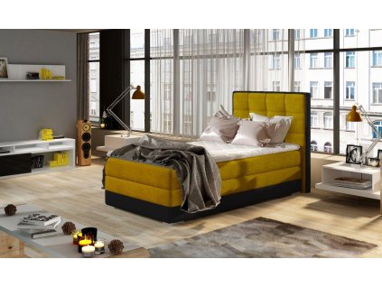 postel boxspring ASTER, 90x200cm, Omega 68/ Soft Eko kůže 11, levá strana