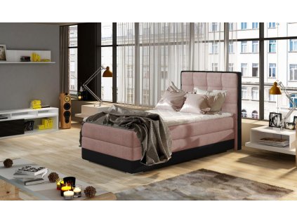 postel boxspring ASTER, 90x200cm, Omega 91/ Soft Eko kůže 11, levá strana