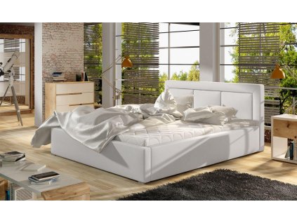 Čalouněná postel BELLUNO - Soft Eko kůže 17 - 140x200cm - Dřevo
