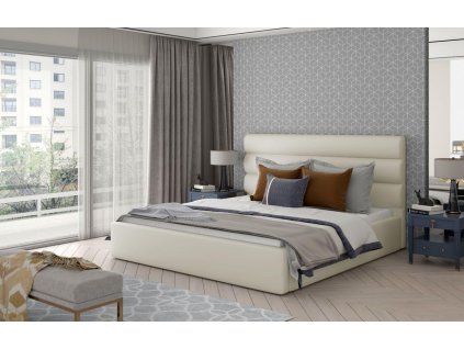 Čalouněná postel CARAMEL - Soft Eko kůže 33 - 140x200cm - Dřevo