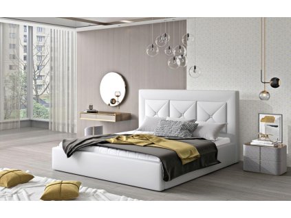 Čalouněná postel CLOE - Soft Eko kůže 17 - 140x200cm - Dřevo