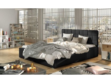 Čalouněná postel GRAND - Soft Eko kůže 11 - 140x200cm - Dřevo