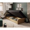 Čalouněná postel PARYS - Sawana 14 - 80x190 cm - Hnědá - Pravá