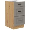 Kuchyňská linka STILO - Claygrey MAT / Artisan - 40 dolní šuplíky (40 D 3S)