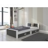 Postel s matrací ALDEX - Bílá / Grafit - 80x180cm