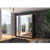 Posuvná skříň se zrcadlem a LED osvětlením MORGAN - Černá - šířka 180cm