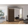 Posuvná skříň se zrcadlem a LED osvětlením VIKI - Choco - šířka 180cm