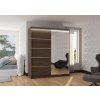 Posuvná skříň se zrcadlem a LED osvětlením CARO - Choco - šířka 180cm