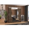 Posuvná skříň se zrcadlem a LED osvětlením MEDISON - Choco - šířka 180cm