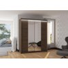 Posuvná skříň se zrcadlem a LED osvětlením BALANCE - Choco - šířka 180cm