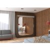 Posuvná skříň se zrcadlem a LED osvětlením ARIZONA - Choco - šířka 180cm