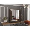 Posuvná skříň se zrcadlem a LED osvětlením CHARLOTTE - Choco - šířka 180cm