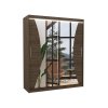 Posuvná skříň se zrcadlem a LED osvětlením CHARLOTTE - Choco - šířka 180cm