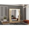 Posuvná skříň se zrcadlem a LED osvětlením BALTIMORE - Dub Sonoma - šířka 180cm