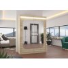 Posuvná skříň se zrcadlem a LED osvětlením CLEVER - Sonoma - šířka 150cm
