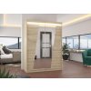 Posuvná skříň se zrcadlem a LED osvětlením BOLTON - Sonoma - šířka 150cm