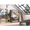 Posuvná skříň se zrcadlem a LED osvětlením ALEN - Choco - šířka 150cm