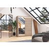 Posuvná skříň se zrcadlem a LED osvětlením BIANCO - Lanýže - šířka 150cm
