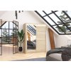 Posuvná skříň se zrcadlem a LED osvětlením BIANCO - Sonoma - šířka 150cm