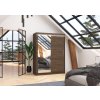 Posuvná skříň se zrcadlem a LED osvětlením BIANCO - Choco - šířka 150cm