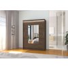 Posuvná skříň se zrcadlem a LED osvětlením DORRIGO - Choco - šířka 150cm
