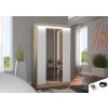 Posuvná skříň se zrcadlem a LED osvětlením MARVIN - Sonoma / Bílá - šířka 120cm