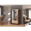 Posuvná skříň se zrcadlem a LED osvětlením TIBAGO - Choco - šířka 120cm