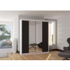 Posuvná skříň se zrcadlem BALANCE - Bílá / Černá - šířka 180cm