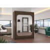 Posuvná skříň se zrcadlem CLEVER - Choco - šířka 150cm