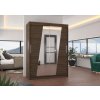 Posuvná skříň se zrcadlem BOLTON - Choco - šířka 150cm
