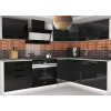 Rohová kuchyňská linka ARMIN2 150x150cm - Černá lesk